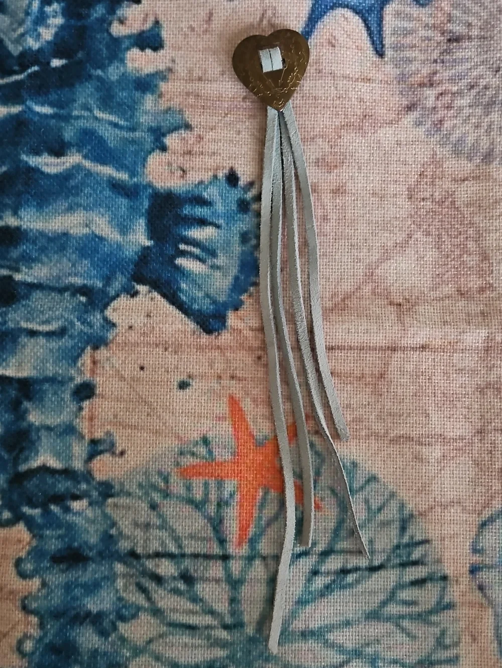 Vintage Brass Heart Tassel Pendant
